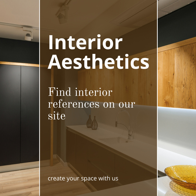 Designvorlage Website Advertising with Interiors für Instagram
