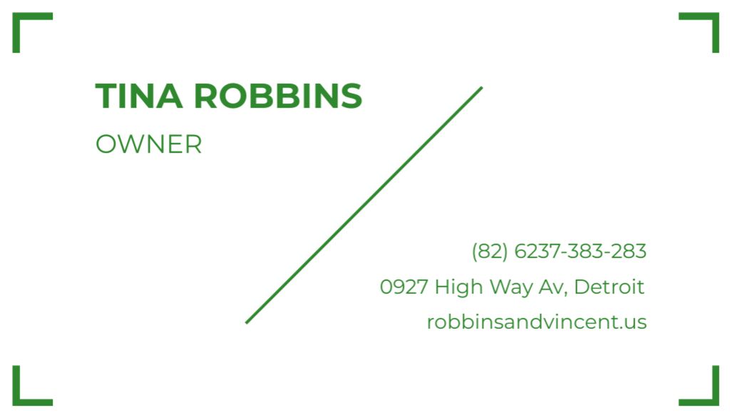 Template di design Real Estate Owner Offer In White Business Card US