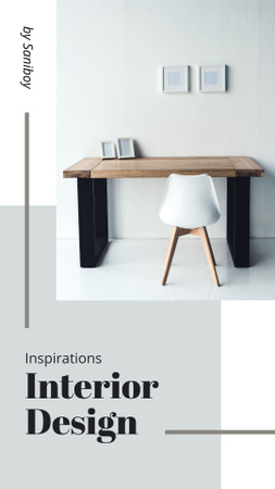 Designvorlage Interior Design Inspiration Grey and White für Mobile Presentation