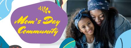 Mother's Day Community Ad with Mother and Daughter Facebook cover Design Template