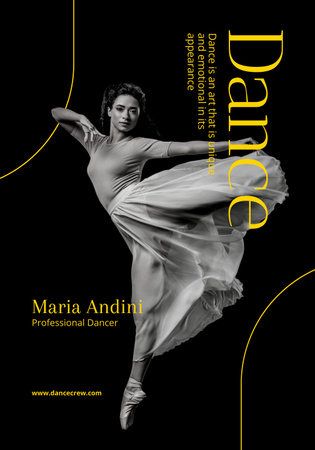 Designvorlage Leidenschaftliches Tänzerzitat über Tanz und Kunst für Poster 28x40in