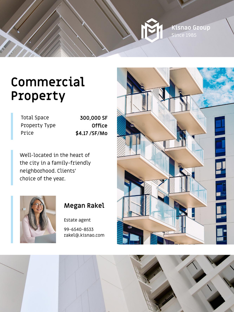 Commercial Property Services Poster USデザインテンプレート