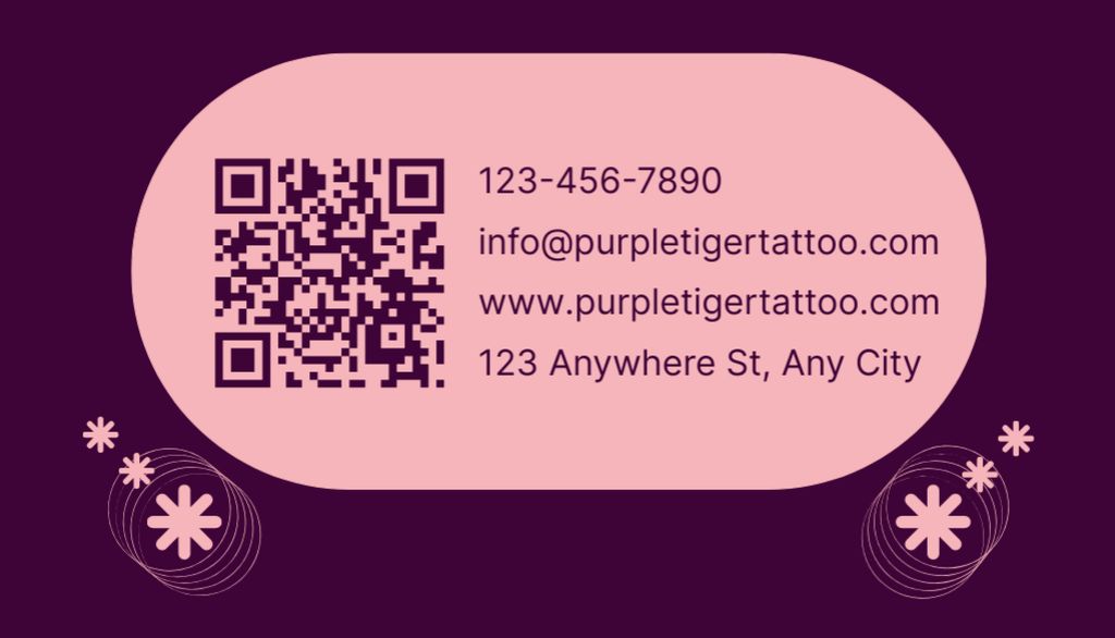 Ontwerpsjabloon van Business Card US van Tiger Tattoo Studio Services With Catchy Slogan