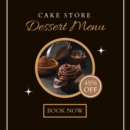 Baking Offer with Sweet Chocolate Cake Instagram – шаблон для дизайна