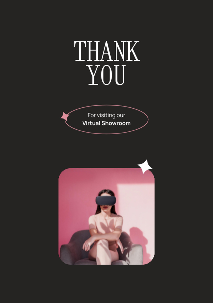 Thank You for Visiting Virtual Showroom Postcard A5 Vertical – шаблон для дизайна