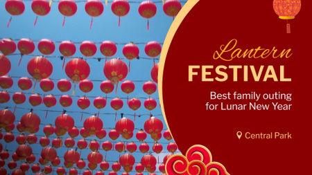 Template di design Festival delle Lanterne Rosse a causa del Capodanno cinese Full HD video