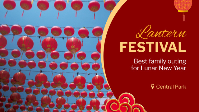 Red Lanterns Festival Due To Chinese New Year Full HD videoデザインテンプレート
