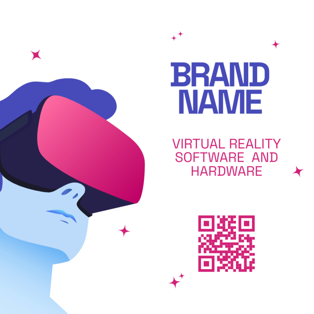 Template di design Virtual Reality Glasses And Software Offer Square 65x65mm