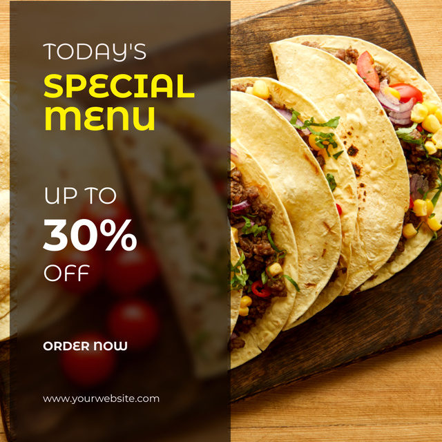 Today's Special Menu With Discount Instagram Design Template