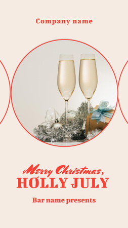 Plantilla de diseño de Saludo de Navidad en julio con champán Instagram Video Story 