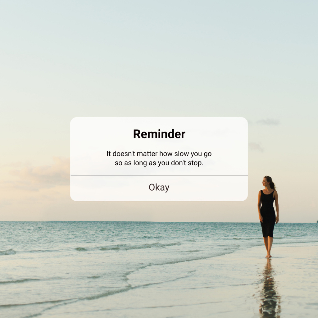 Motivational Quote with Sea  Instagram Design Template