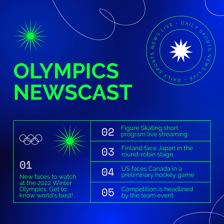 Anúncio dos Jogos Olímpicos em Azul Animated Post Modelo de Design