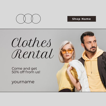 Rental clothes for couple look Instagram Design Template
