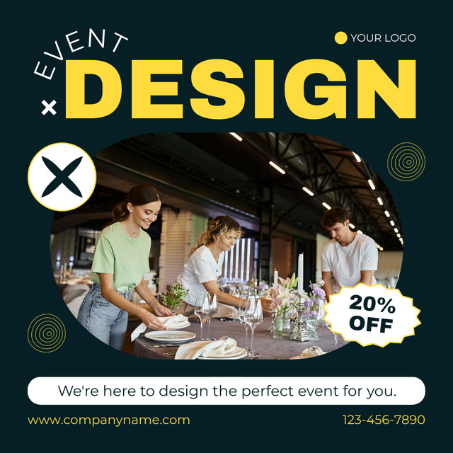 Ontwerpsjabloon van Instagram AD van Event Design Services Offer