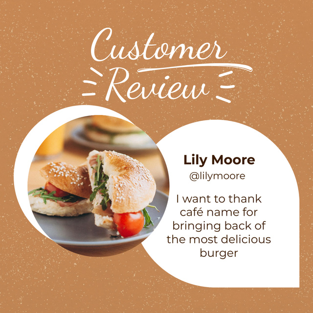 Designvorlage Customer Review on Food für Instagram