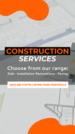 Professional Construction services with small range Instagram Video Story Design Template