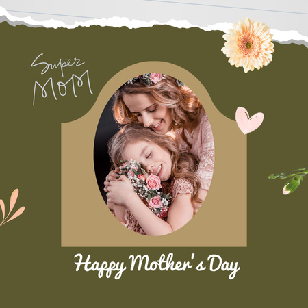 Mother's Day Greeting to Super Mom Instagram Design Template