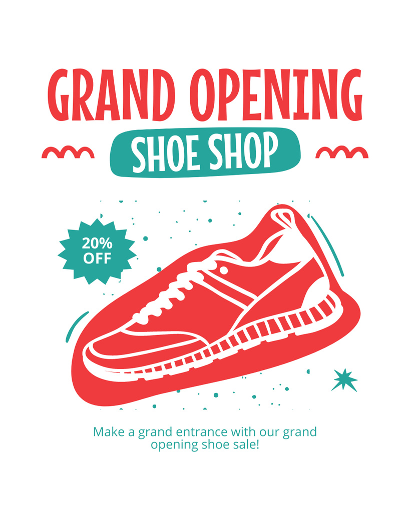 Discount For Shoe Shop Grand Opening Instagram Post Vertical Tasarım Şablonu