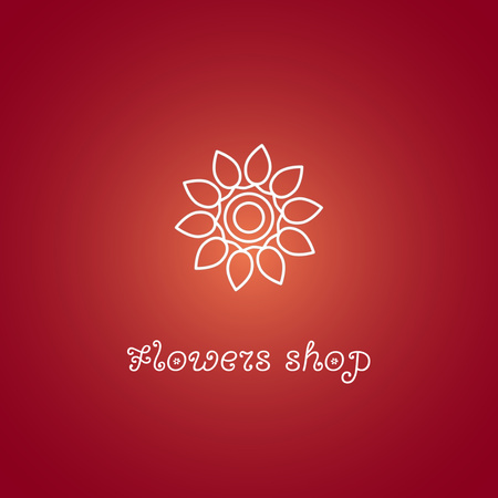 Plantilla de diseño de Tienda de flores con icono de flor giratoria Animated Logo 