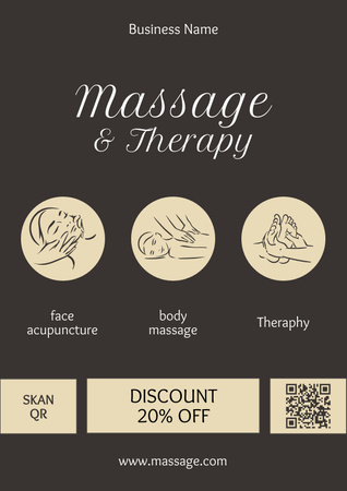 Discount for All Types of Massage Poster Design Template