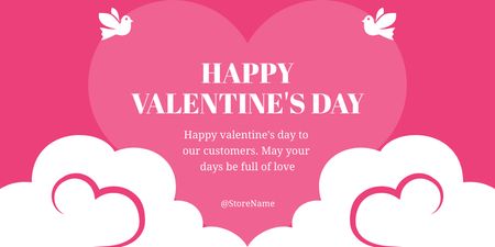 Happy Valentine's Day to all Clients Twitter Design Template