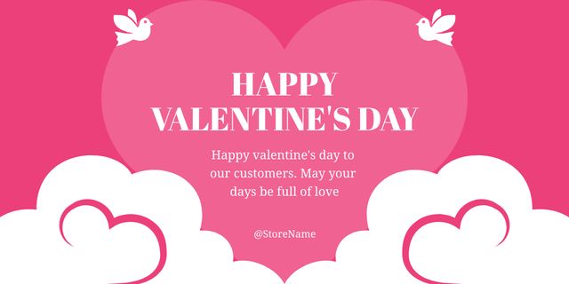 Plantilla de diseño de Happy Valentine's Day to all Clients Twitter 