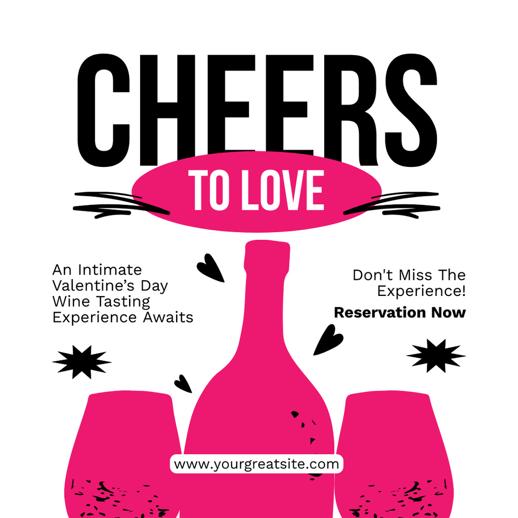 Valentine's Day Wine Tasting Event Instagram AD Design Template