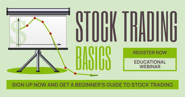 Designvorlage Registration for Basic Webinar of Stock Trading für Facebook AD