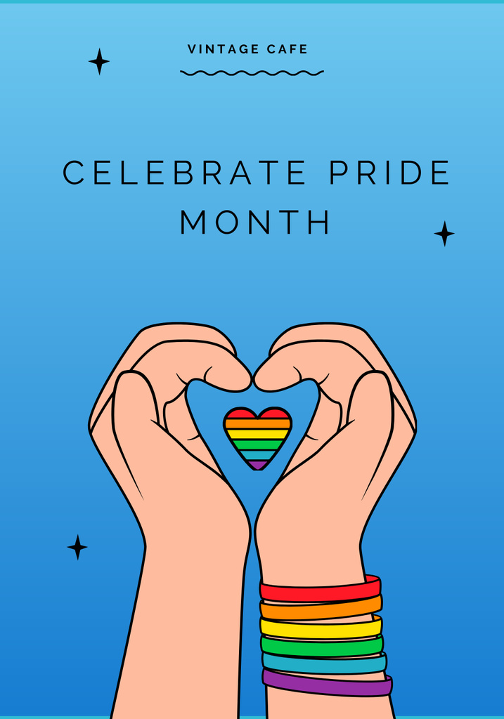 Szablon projektu Pride Month Announcement on Blue Poster 28x40in