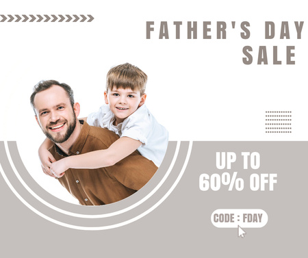 Oznámení o prodeji ke dni otců s otcem a synem Facebook Šablona návrhu