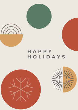 Winter Holidays Greeting on Abstract Pattern Postcard A5 Vertical Design Template
