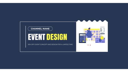 Plantilla de diseño de Anuncio de servicios de diseño de eventos con ilustración Youtube 