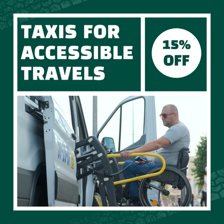 Taxis Accessible Travels Offer With Discount Animated Post Design Template