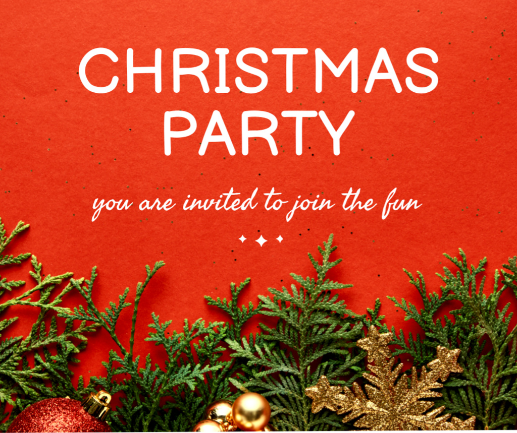 Christmas Party Announcement Facebook Modelo de Design