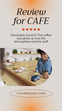 Designvorlage Bewertung für Café für Instagram Video Story