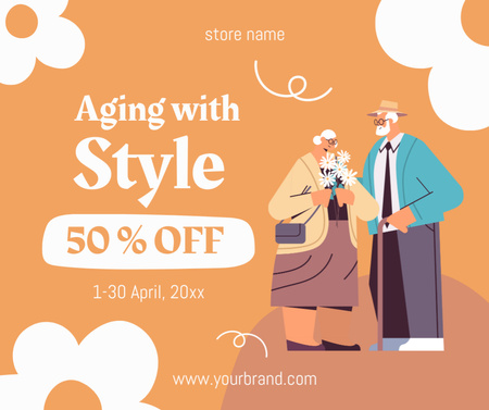 Ontwerpsjabloon van Facebook van Fashion Style For Senior With Discount