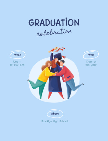 Plantilla de diseño de anuncio de fiesta de graduación Invitation 13.9x10.7cm 