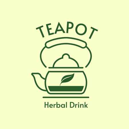 teapot herbal drink logo Logo Design Template