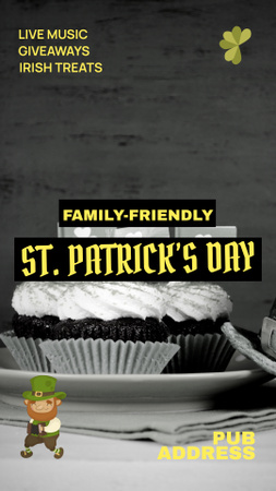 İrlanda İkramları Olan Aileler İçin Aziz Patrick Günü Instagram Video Story Tasarım Şablonu
