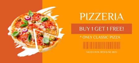 Modèle de visuel Offre promotionnelle pour la pizza classique - Coupon 3.75x8.25in