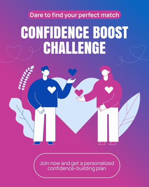 Proposing Personal Plan for Gaining Self-Confidence Instagram Post Vertical – шаблон для дизайна