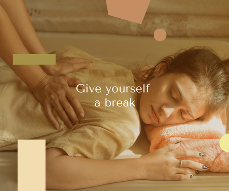Woman relaxing at Massage Facebook – шаблон для дизайна