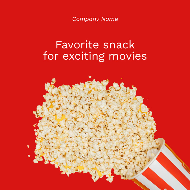 Popcorn Promotion on Red Instagram Design Template