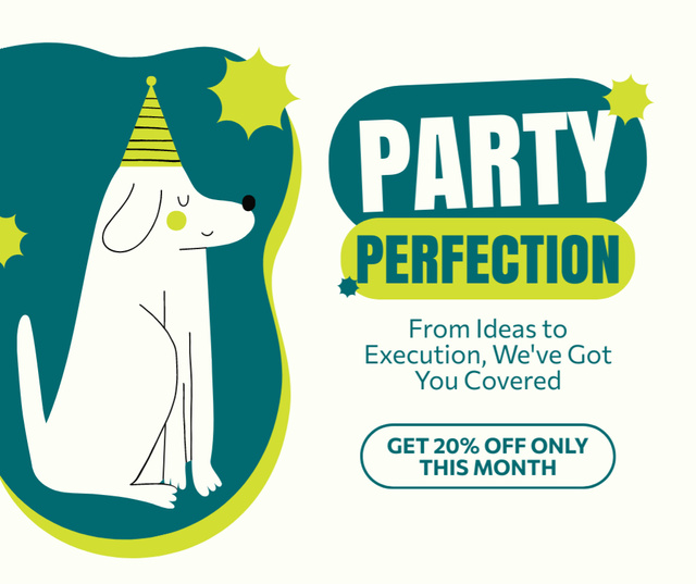 Discount on Organizing Parties from Idea to Execution Facebook Design Template
