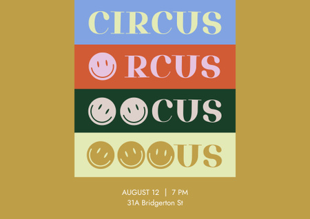 Circus Show Announcement Poster B2 Horizontal Design Template