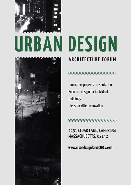 Urban Design Architecture Forum Announcement Poster A3 – шаблон для дизайну