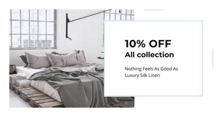 Furniture Sale Bedroom in Grey Color Facebook AD Design Template