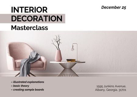Template di design Masterclass of Interior decoration Poster A2 Horizontal