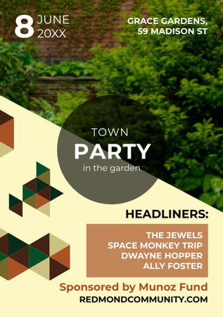 Platilla de diseño Town Party in Garden invitation with backyard Flyer A7
