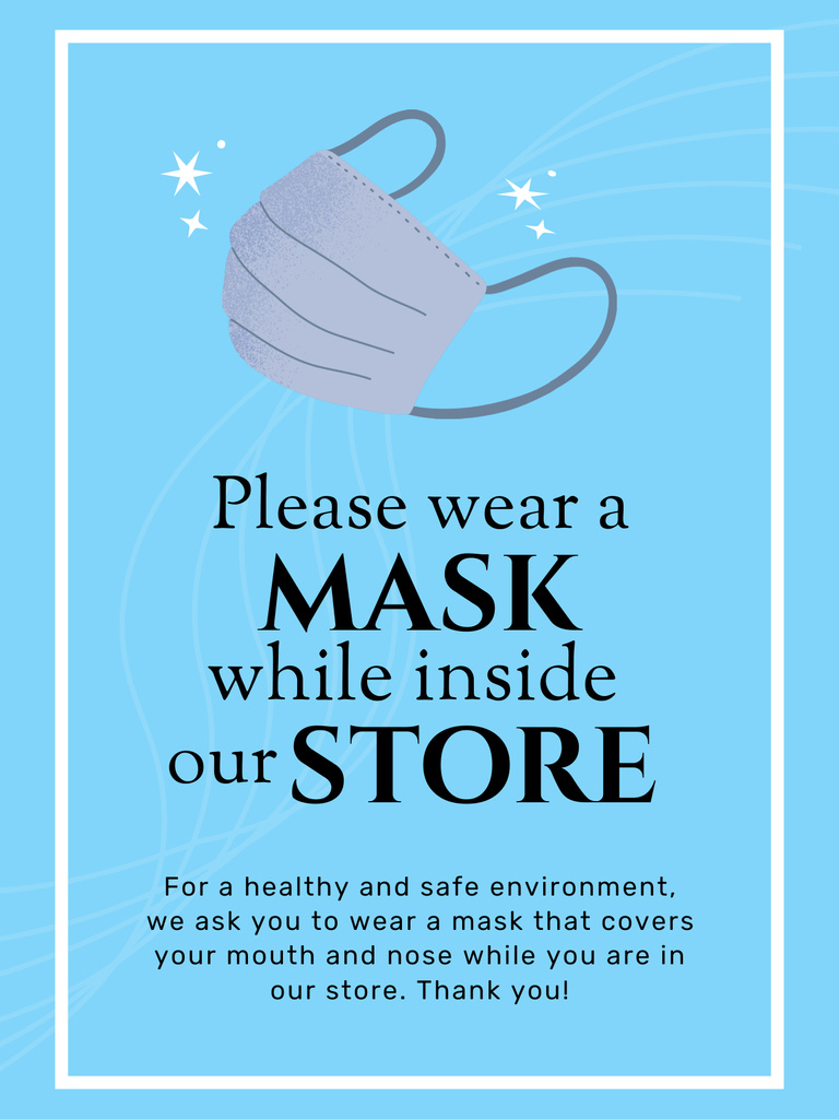 Platilla de diseño Recommendation to Wear Medical Mask in Public Places Poster US